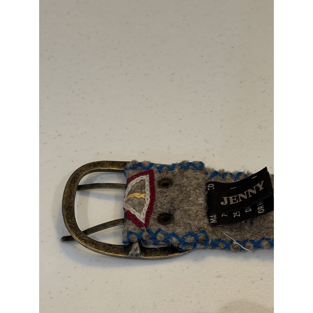 Jenny Krauss Wool Belt Embroidered Floral Boho Medium Made Peru Sundance - Picture 5 of 5
